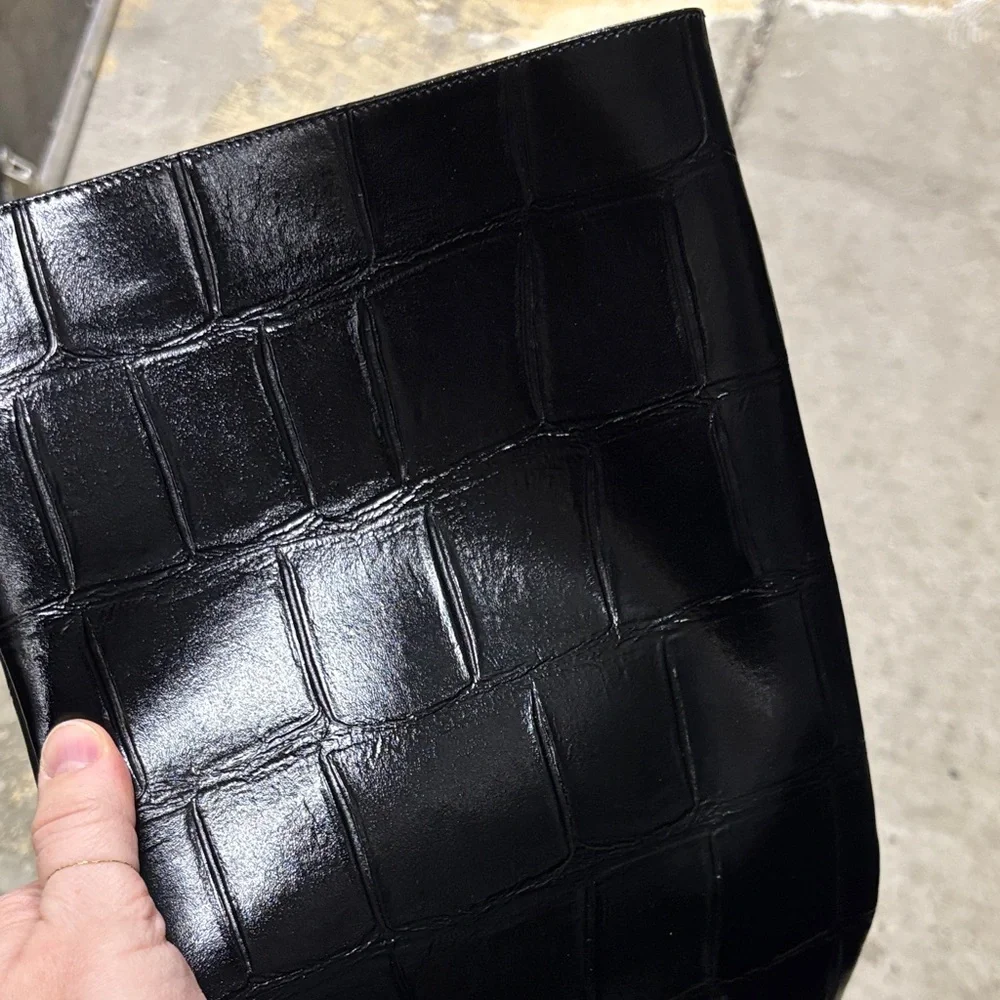 BNWT H&M Croc Black Knee-High Boots - Picture 11 of 12
